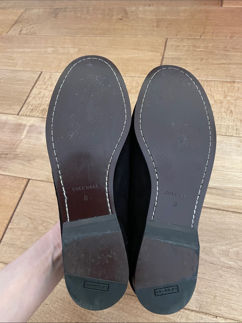 Cole Haan Black Suede Tassel Penny Loafers - Picture 5 of 8